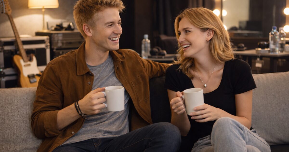 夫婦が幸せそうにソファでくつろいでいる画像